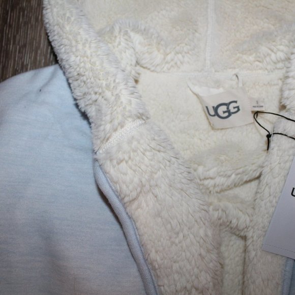 NWT UGG WOMEN'S PORTOLA PLUSH REVERSIBLE BATH ROBE BLUE - Picture 7 of 7